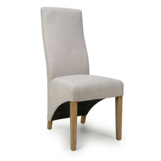 Baxter Natural Weave Fabric Dining Chairs In Pair