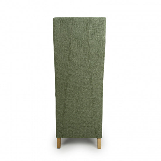 Baxter Green Weave Linen Effect Fabric Dining Chairs In Pair