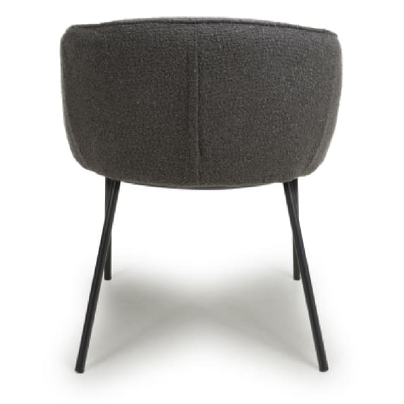 Lola Grey Boucle Fabric Dining Chairs In Pair