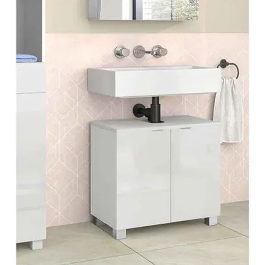 Atlas Wooden Bathroom Vanity Unit With 2 Doors In White