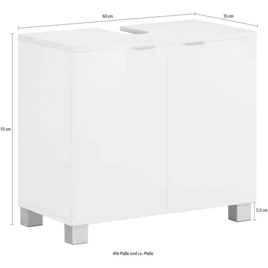 Atlas Wooden Bathroom Vanity Unit With 2 Doors In White