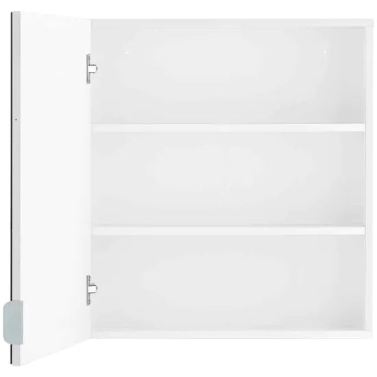 Atlas Wall Hung Wooden Bathroom Mirrored Storage Cabinet In White