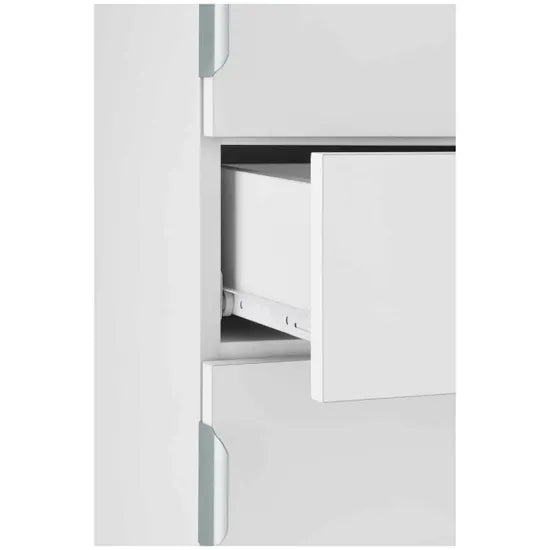 Atlas Tall Wooden Bathroom Storage Cabinet With 1 Door And 1 Drawer In White