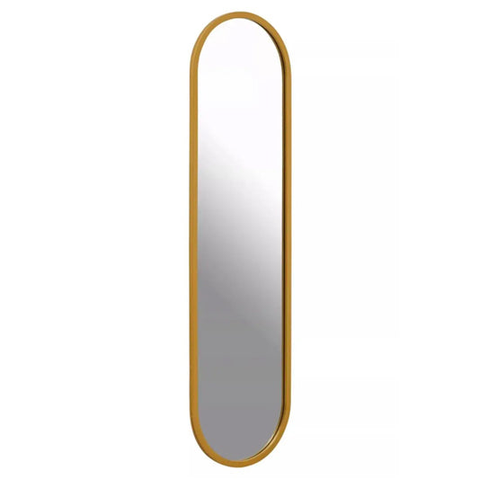 Avento Rounded Edge Wall Mirror In Gold Iron Frame