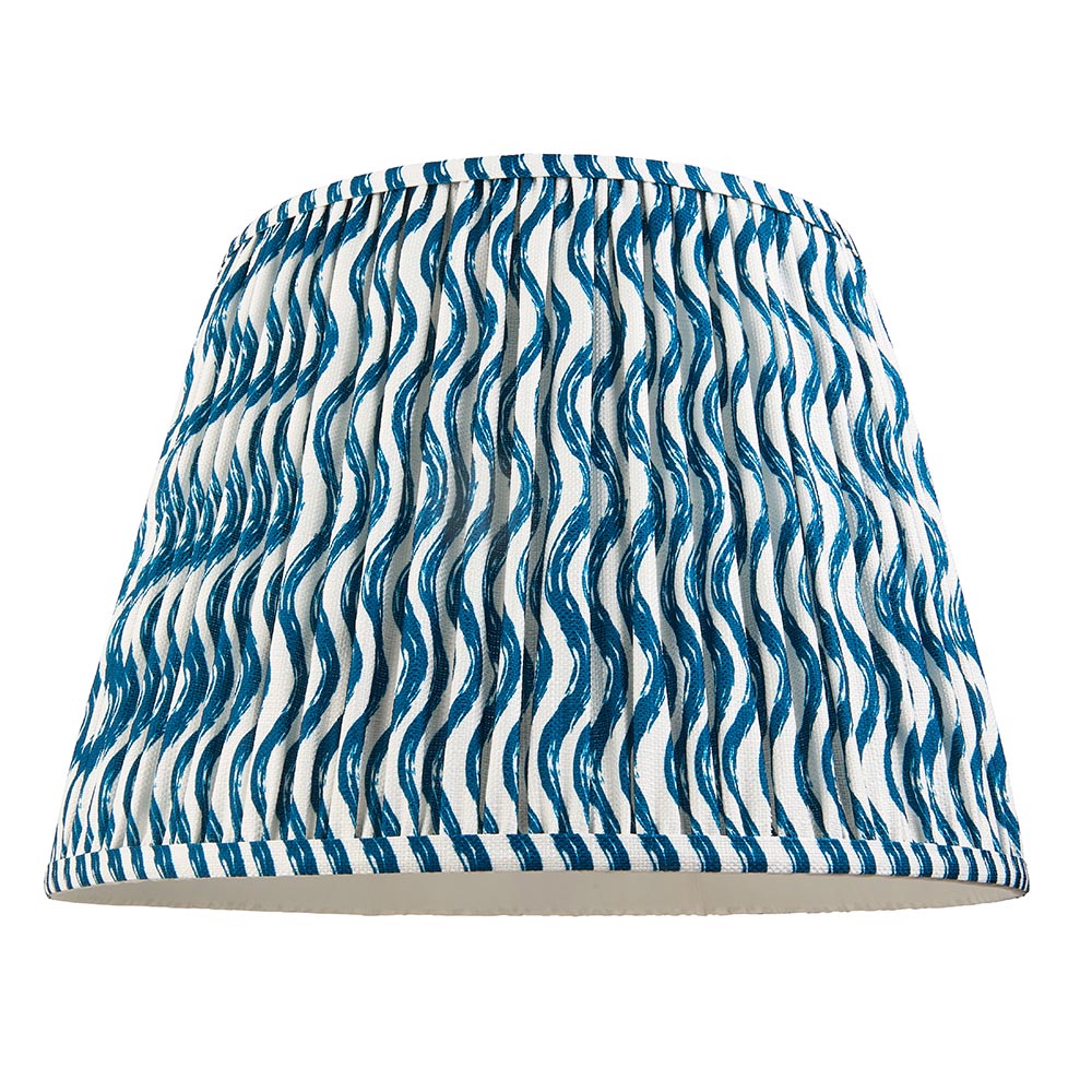 Carnaby And Ripple 40cm Marlin Blue Shade Floor Lamp With Satin Almond White Base