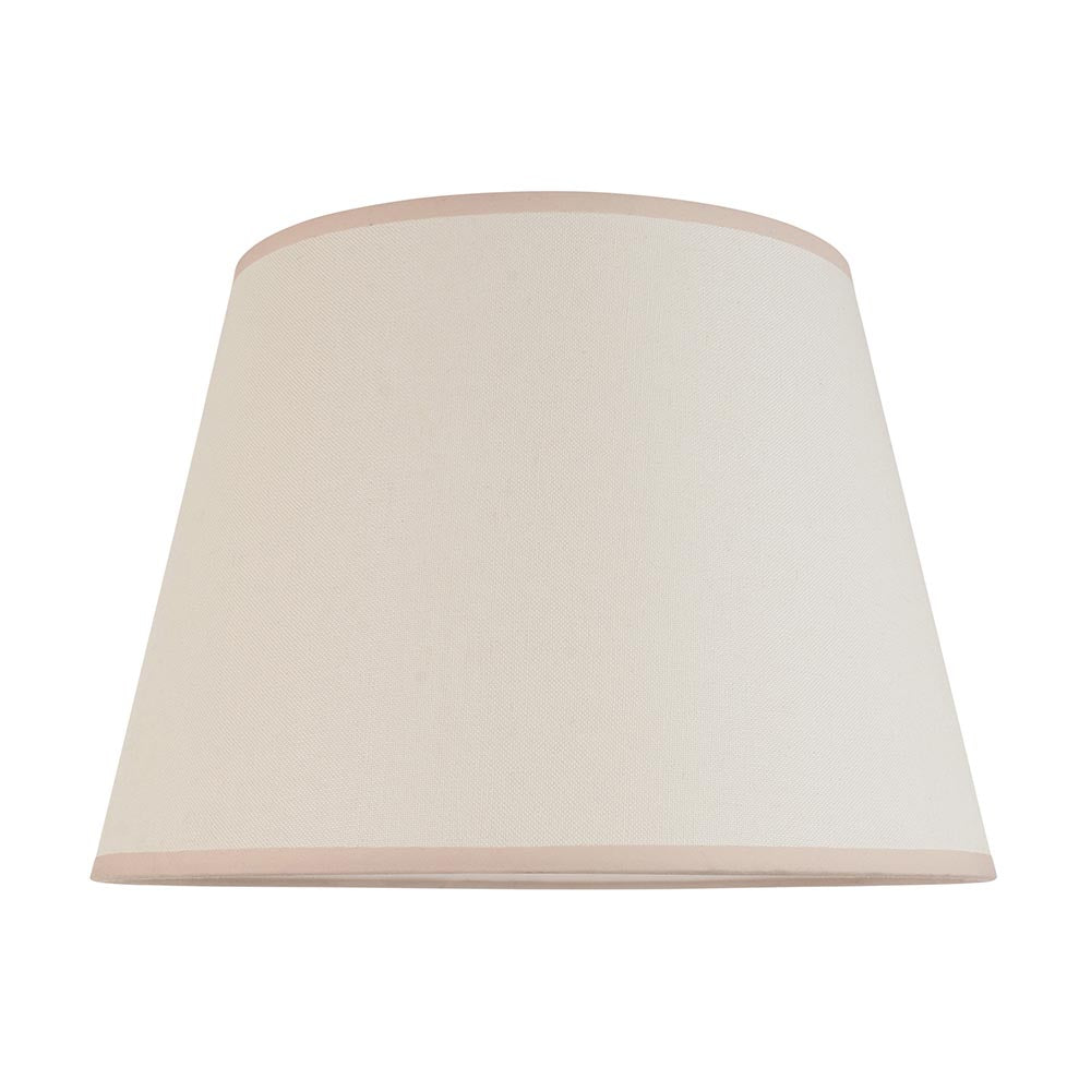 Carnaby And Ivy 40cm Vintage White Shade Floor Lamp With Satin Almond White Base