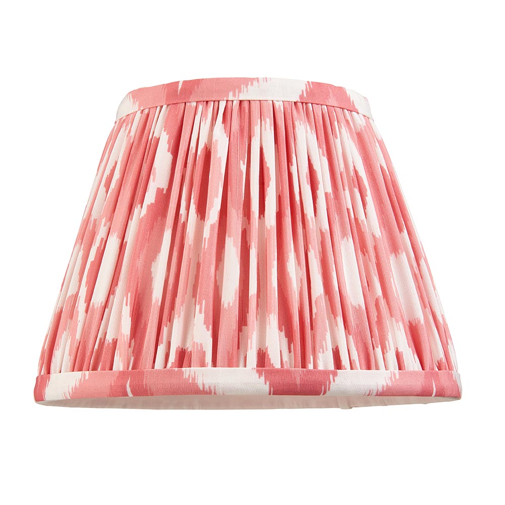 Carnaby And Ikat 20cm Coral Pink Shade Wall Light With Satin Almond White Base