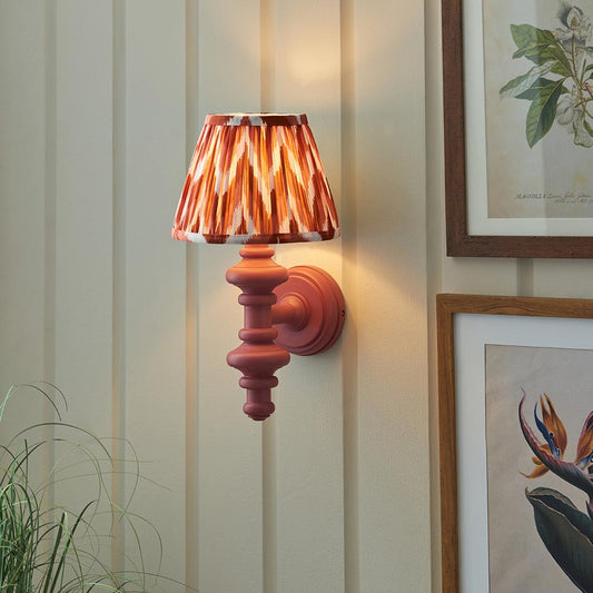 Carnaby And Zigzag 20cm Apricot Orange Shade Wall Light Satin Pink Clay Base
