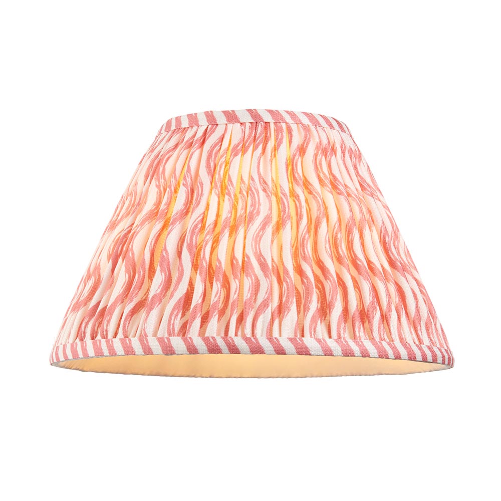 Burley Rechargeable And Ripple 30cm Coral Pink Shade Floor Lamp In Brushed Aged Brass