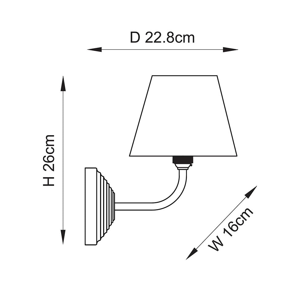 Obelisk Arc And Leaf 16cm Shell Bay Blue Shade Wall Light In Brushed Aged Brass