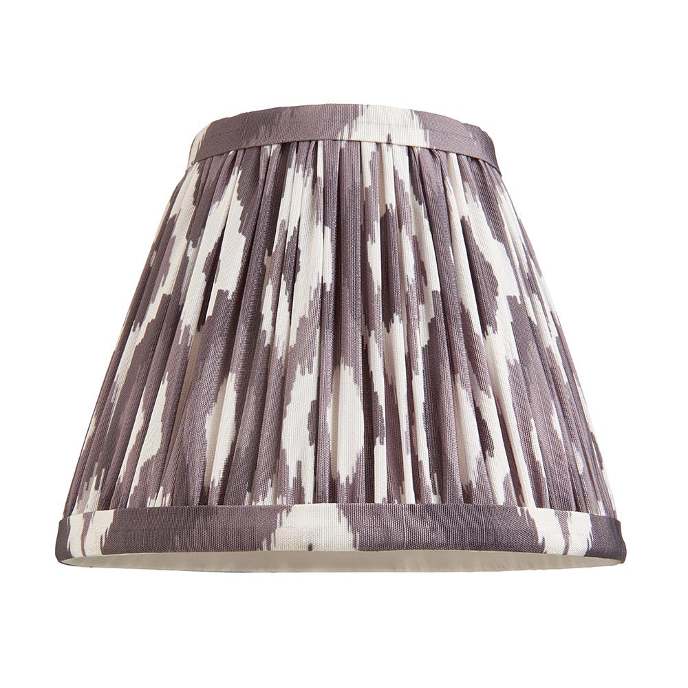 Wood Wing And Ikat 16cm Pearl Grey Shade Wall Light In Brushed Aged Brass