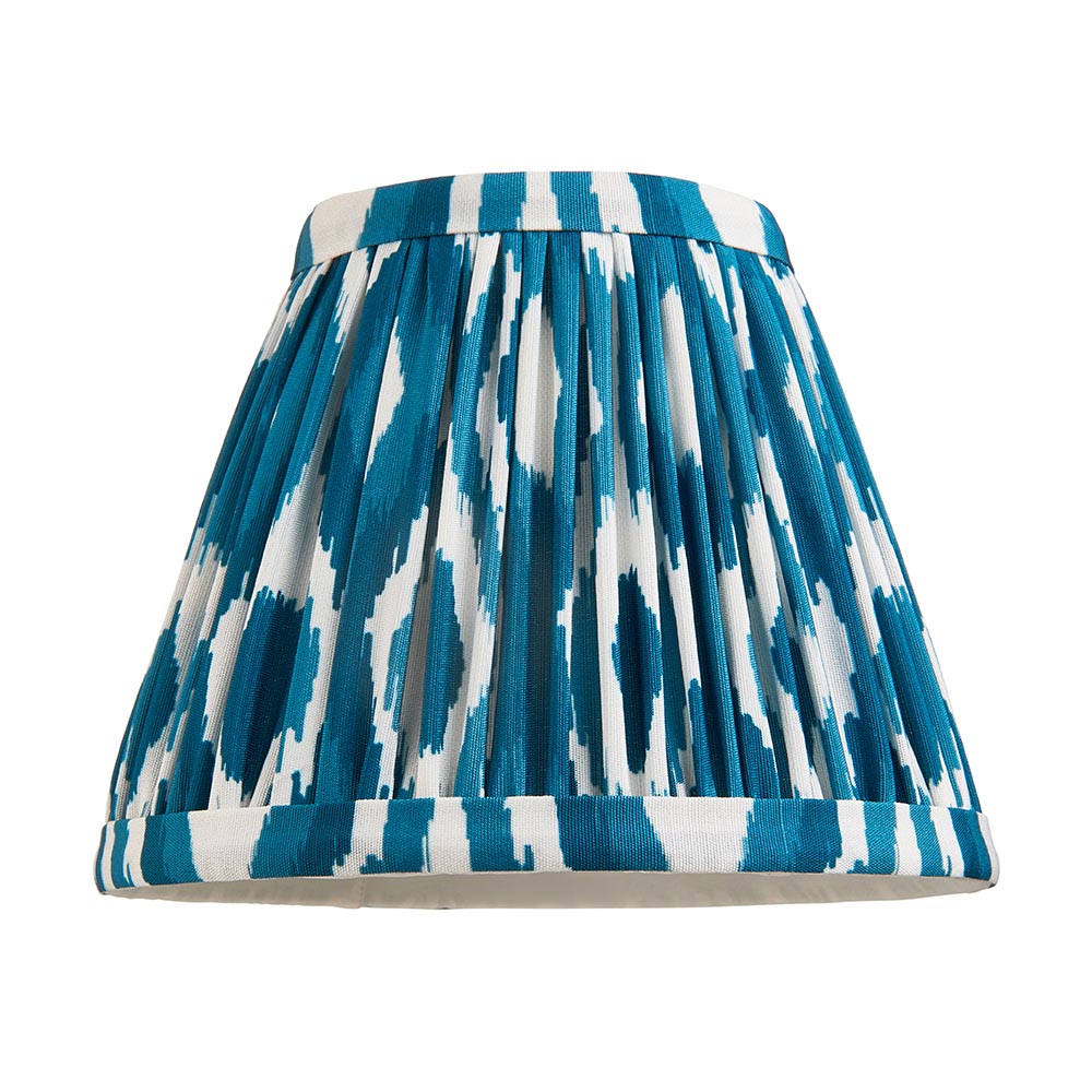 Wood Wing And Ikat 16cm Marlin Blue Shade Wall Light In Brushed Aged Brass