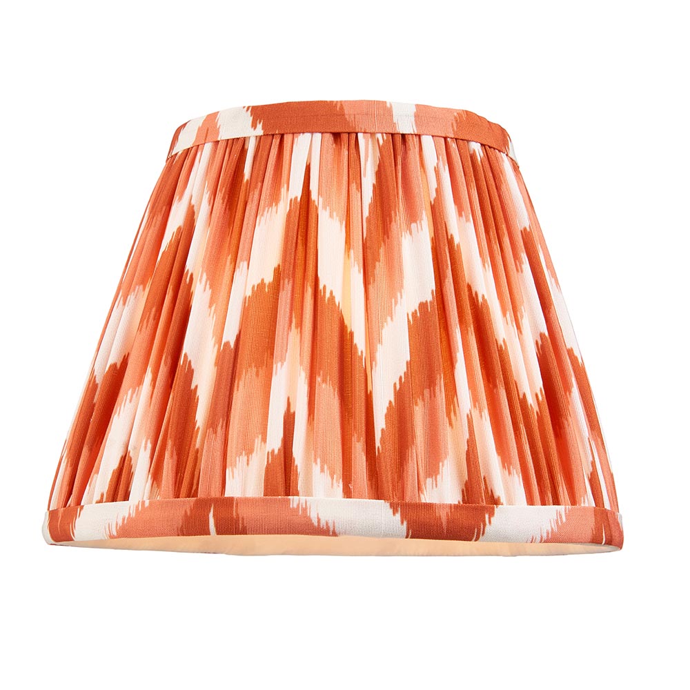 Wood Arc And Zigzag 20cm Apricot Orange Shade Wall Light In Brushed Aged Brass