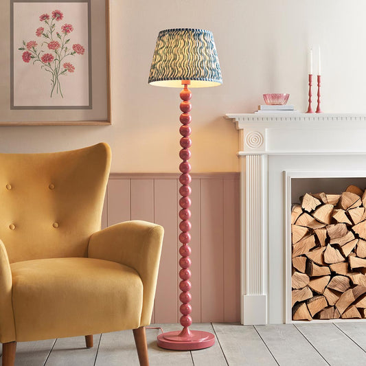Higgledy And Ripple 35cm Marlin Blue Shade Floor Lamp With Gloss Pink Clay Base