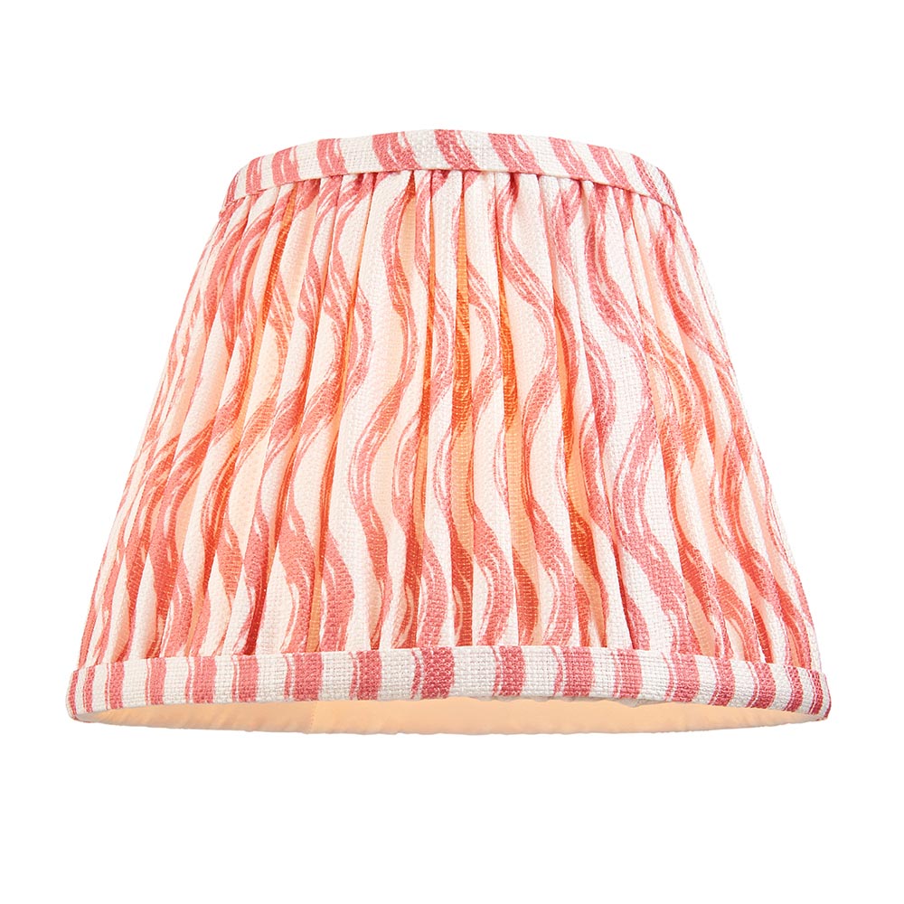 Higgledy And Ripple 20cm Coral Pink Shade Table Lamp With Gloss Almond White Base