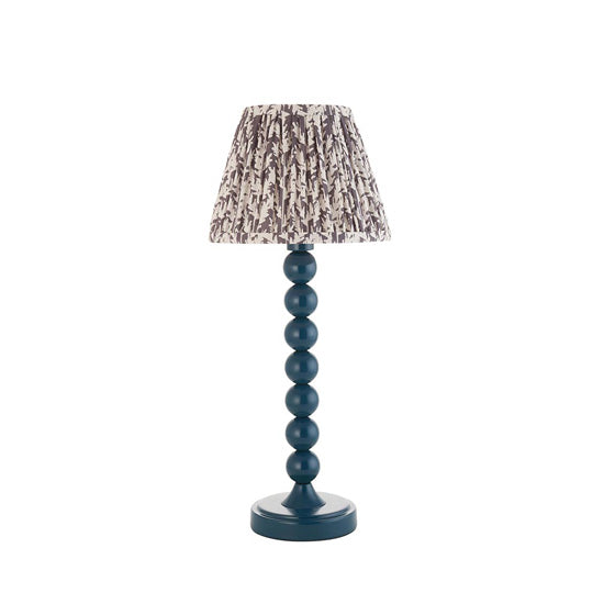 Higgledy And Leaf 20cm Pearl Grey Shade Table Lamp With High Gloss Marlin Blue Base