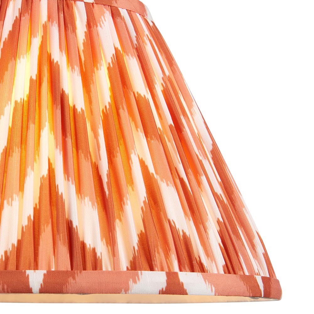 Layered Leaf And Zigzag 30cm Apricot Orange Shade Table Lamp With Round Ivory Ceramic Base