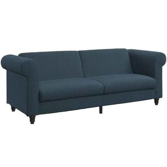 Felix Corduroy Fabric 3 Seater Sofa Bed In Blue