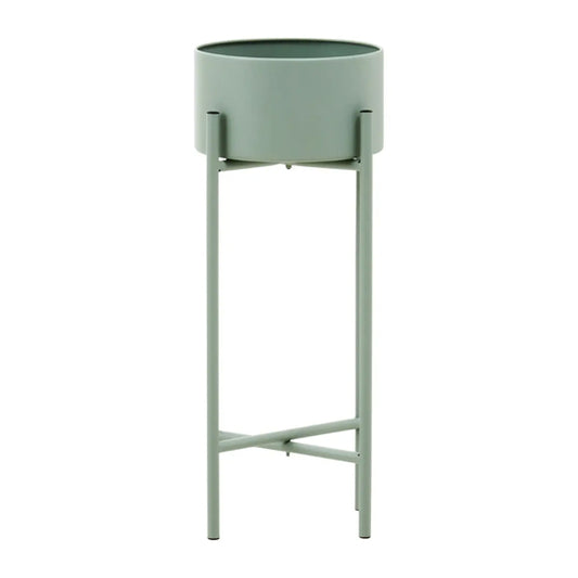 Trosa Small Metal Floor Standing Planter In Green