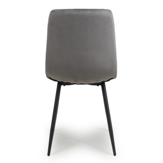 Lisbon Grey Brushed Velvet Dining Chairs In Pair