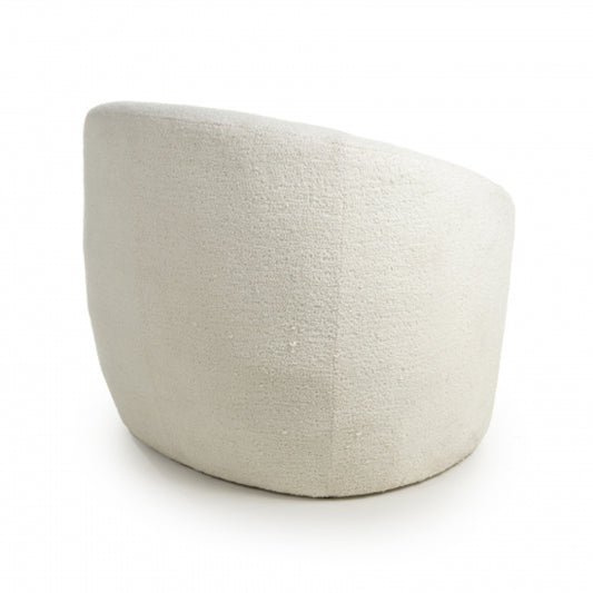 Petra Boucle Fabric Tub Chair In Vanilla White
