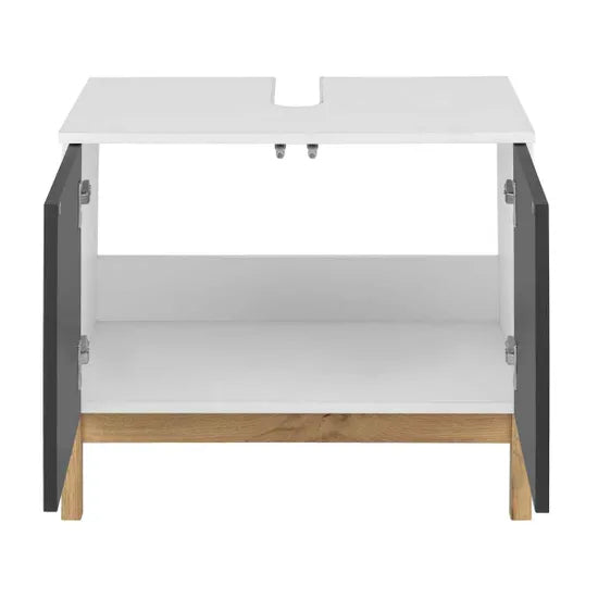 Mirza Wooden Bathroom Vanity Unit In White And Anthracite