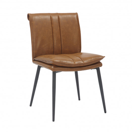Lansdowne Tan Leather Effect Dining Chairs In Pair