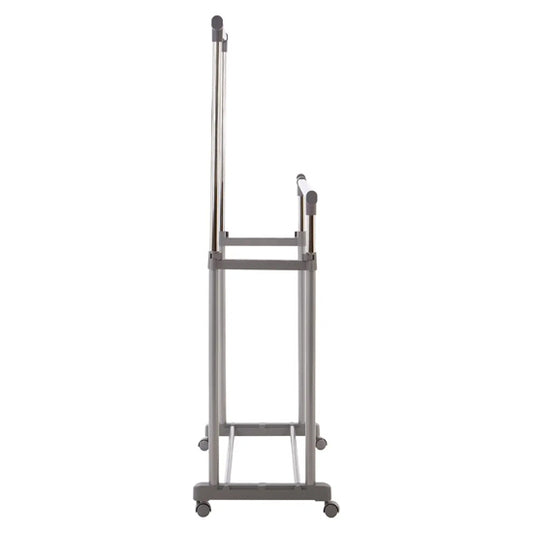 Andria Metal Clothes Hanging Double Rail With Wheels In Chrome
