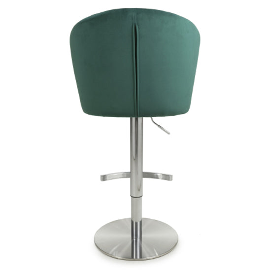 Sigma Brushed Velvet Bar Stool In Green