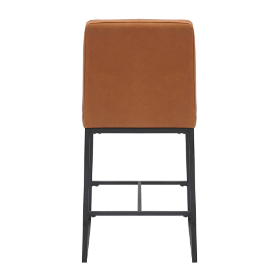 Carlton Light Brown Real Leather Bar Stools In Pair