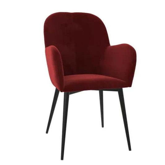 Franklin Velvet Accent Chair In Burgundy
