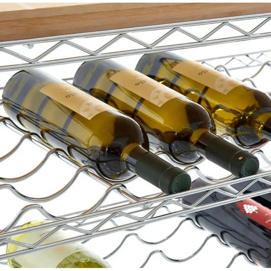 Frankfurt Carbon Steel 5 Tier Wine Rack In Bamboo