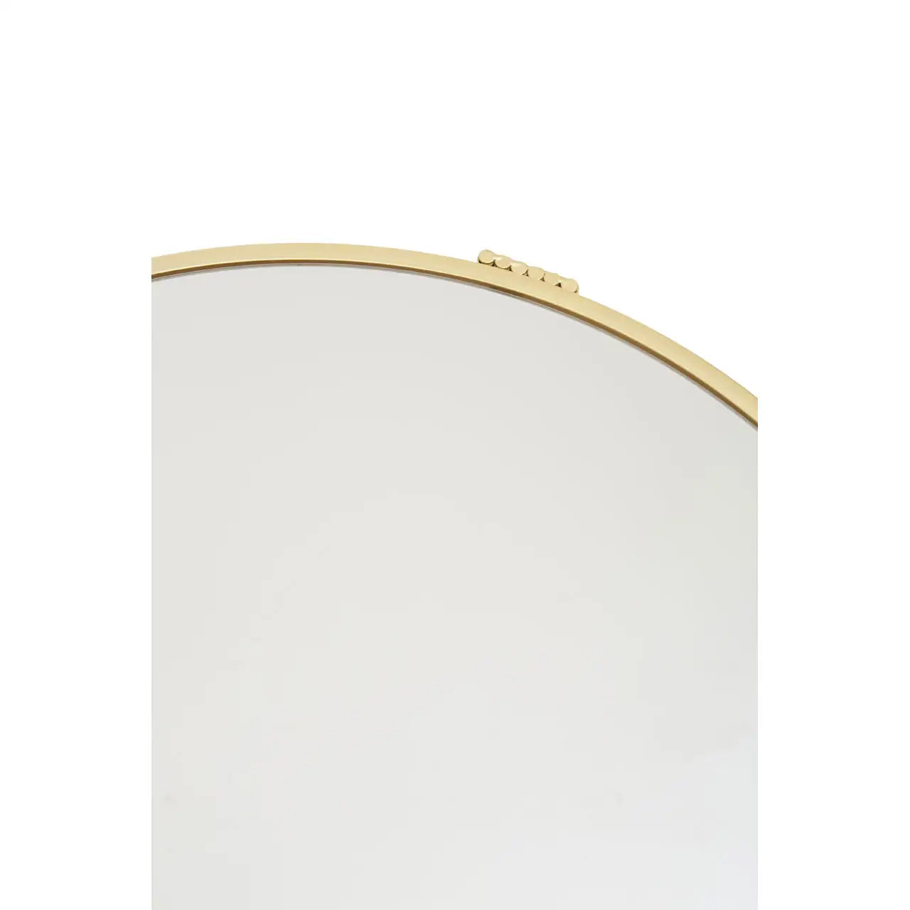 Jolie Round Mirrored Top Side Table With Gold Metal Frame