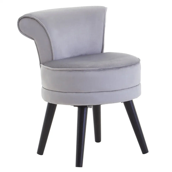 Loretta Velvet Kids Bedroom Chair In Grey