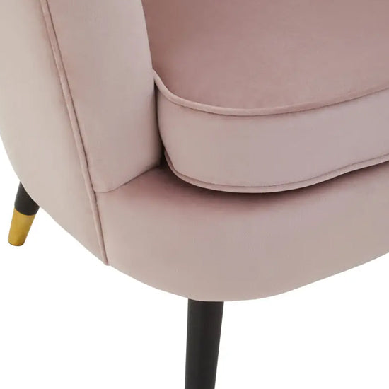 Loretta Velvet Bedroom Chair In Dusky Pink