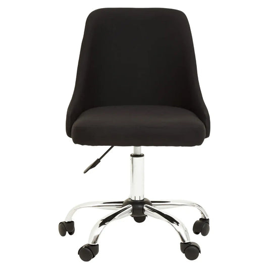 Brent Fabric Home And Office Chair In Black And Chrome