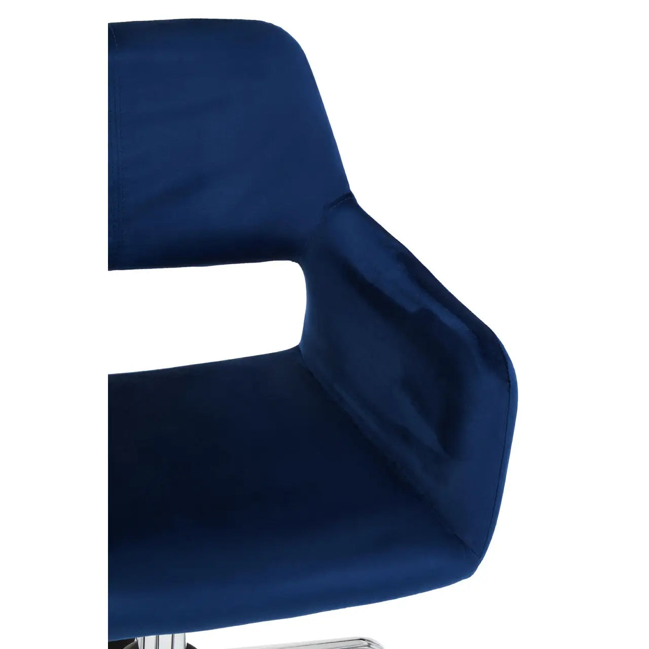 Brent Velvet Home And Office Chair In Navy With Chrome Base