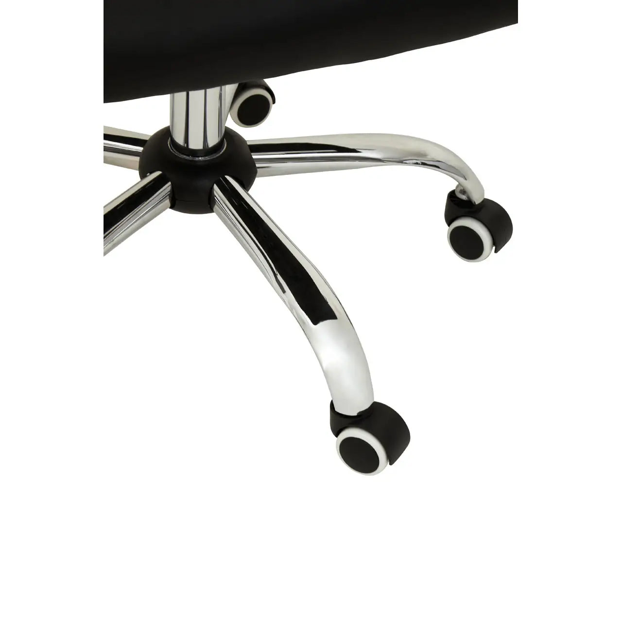 Brent Faux Leather Home And Office Chair In Black With Chrome Base