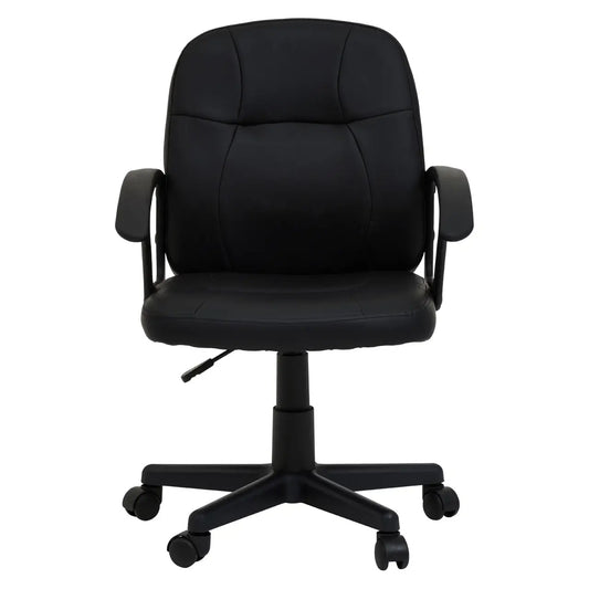 Brent Small Faux Leather Home And Office Chair In Black
