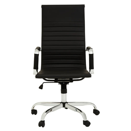 Brent High Back Faux Leather Home And Office Chair In Black