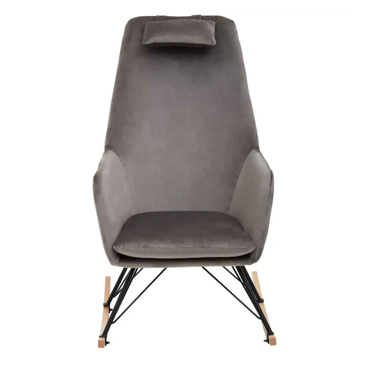 Stockholm Velvet Rocking Chair In Grey