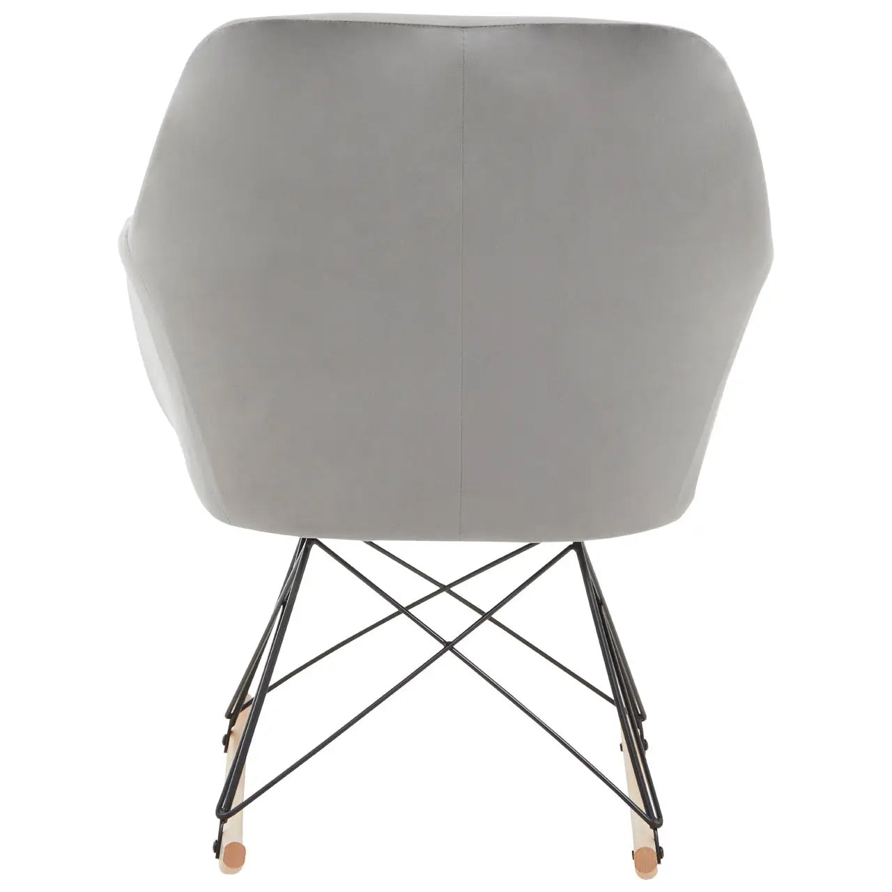 Stockholm Small Velvet Rocking Chair In Grey