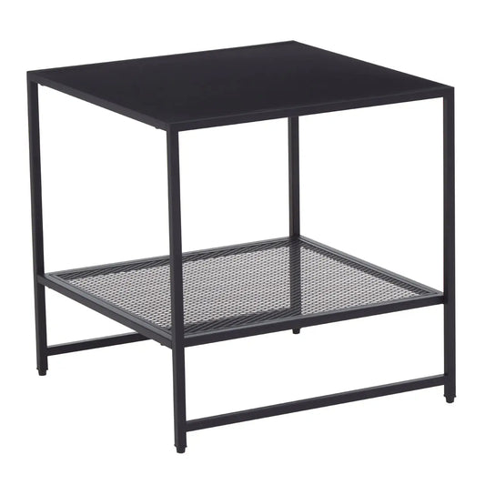 Acero Square Metal Side Table In Black