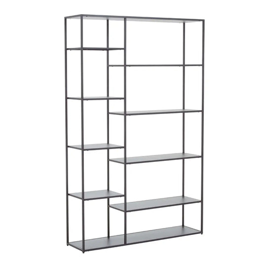 Acero Tall Metal Multi Shelving Unit In Grey