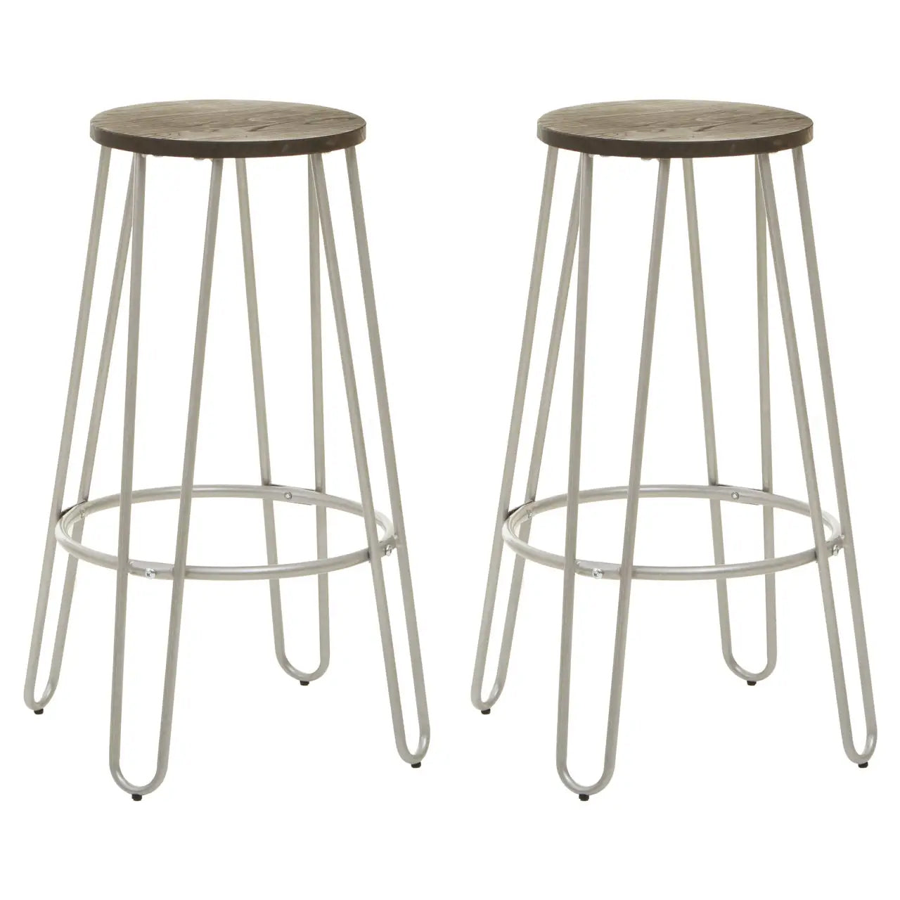 District Bar Table And Stool Set In Silver