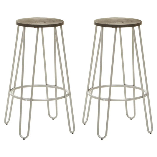 District Bar Table And Stool Set In Silver