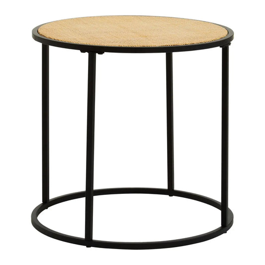 Depok Round Rattan Side Table In Natural