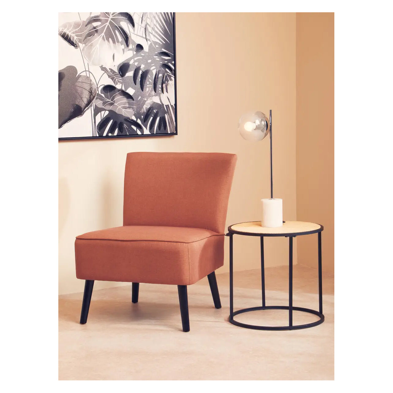 Depok Round Rattan Side Table In Natural