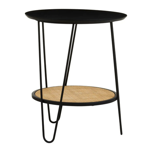 Depok Metal Side Table In Black With Hairpin Legs