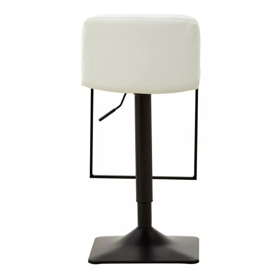 Baina White Leather Effect And Black Base Bar Chairs In Pair